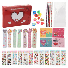 Safe BPA-Free Stationery Set for Kids Classroom, Kids Valentines Cards and Pencils Valentine's Day Exchange Party Favors, Stationery Kits for Classroo