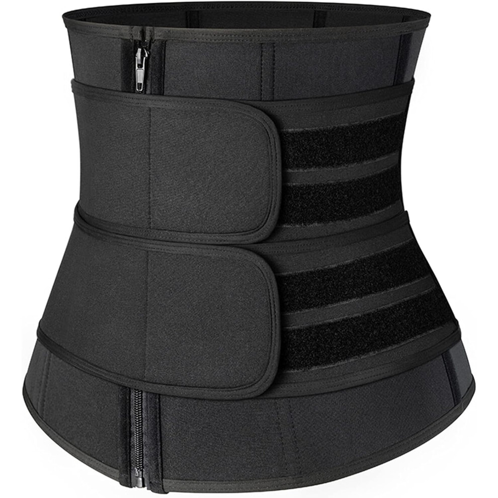 Waist Trainer For Women Men, Neoprene Sauna Sweat Trimmer Tummy Control Body Shaper Belt With Zipper Closure, Adjustable Cincher Belt For Workout Fitn