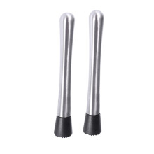 2pcs Stainless Steel Cocktail Muddler Set for Fruit Mashing and Ice Crushing, Home and Bar Use