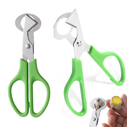 Stainless Steel Quail Egg Scissors, Egg Shell Scissors, Kitchen Tool (Green)