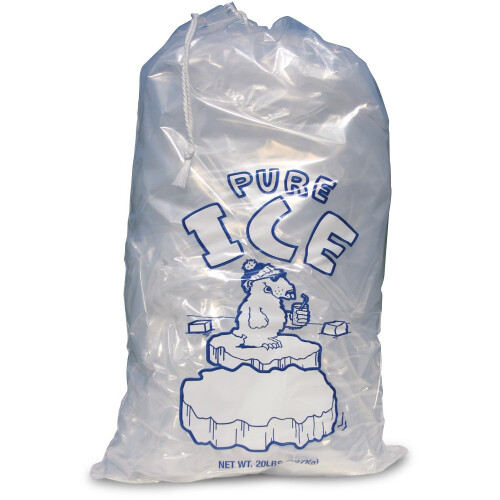 20 lb Ice Bags with Drawstring Closure, Bulk 50 Pack, Heavy Duty for Commercial Use 2