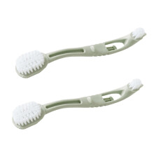 2Pcs Soft Bristle Double Head Shoe Cleaning Brush with Long NonSlip Handle for Home Use