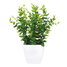 Plantă artificială decorativă de Anul Nou Chinezesc, frunziș realist de eucalipt artificial cu vază din plastic, autocolante de perete