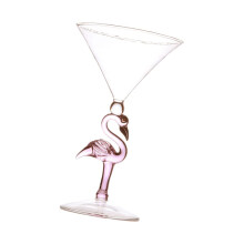 Flamingo Wine Glass with Elegant Stem, Pink Cocktail Goblet for Martini, Margarita, Wedding Gift