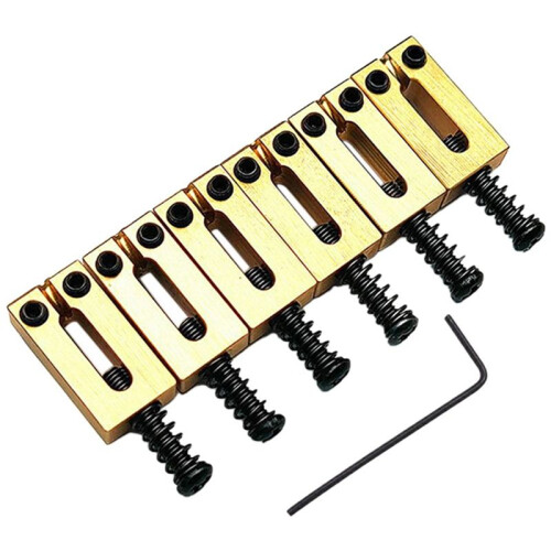 6 Set Bridge Saddle for Solid Brass Electric Guitar Code String Pull (