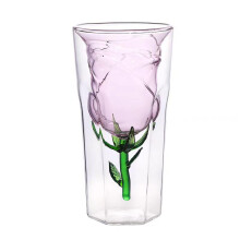 200ml Cocktail Glasses Transparent Martini Glass Unique Flower Shape Double Layer Champagne Flutes