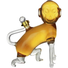 Wine Decanter and Whiskey Decanter, Crystal Monkey Carafe with Stopper 33.8 oz Lead Glass