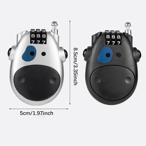 Snowboard Cable Lock, Luggage Lock, Length 83cm, Padlocks, Cable Lock, 3 Digit Lock for Suitcase, Snowboard, Backpack Black 1