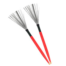 Drum Wire Brushes Retractable Carbon Steel with Wooden Handle for Jazz Drums Stable Performance