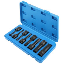 8 Pieces of 1/2 Inch Pneumatic Hexagon Screwdriver Sleeve with Extende