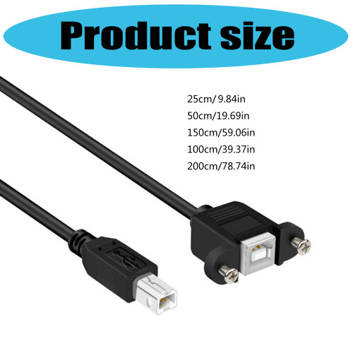 Werkzeugloses USB-Drucker-Verlängerungskabel, USB 2.0 Typ B,-1m 2