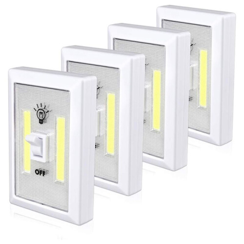 4pack Closet Light, Battery Operated Tap Light, Super Bright  Light,Wall Mount Under Cabinet Lighting