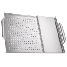 Stainless Steel BBQ Grill Plate with Easy Carry Handles, Even Heat Distribution and Quick Drain Design