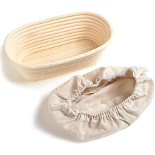 Oval Banneton Proofing Basket 8 Inch with Liner, Natural Rattan for  Sourdough Bread
