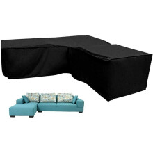 Housse de canapé d'angle de terrasse, protection imperméable en forme de L pour mobilier de jardin avec aération, housse résistante aux
