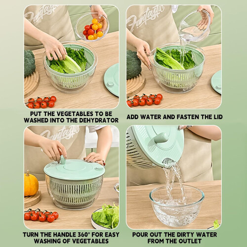 Salad Spinner  Salad Dehydrator, Pump Spinner  Multiple Uses Modernized Salad Preparation Dryer 2