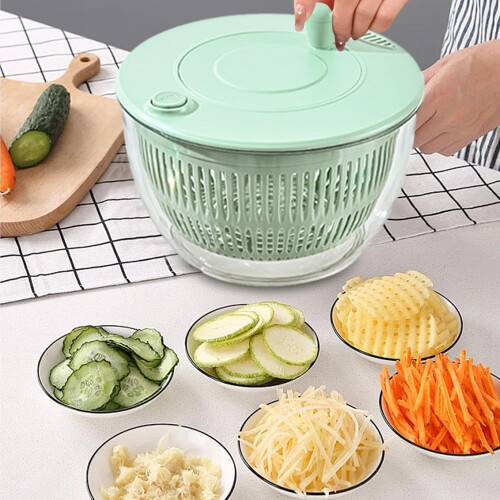 Salad Spinner  Salad Dehydrator, Pump Spinner  Multiple Uses Modernized Salad Preparation Dryer 1