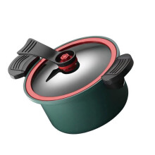 Pressure Cooker Thickened Cast Iron Pot for Stew Soup and Meat Energy Saving Ink Green