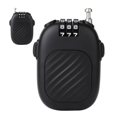Ski Lock, Retractable Lock Set, 2.8 x 1.97 in Black Backpack, Safety Locker