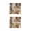 2pcs Natural Conch Shell Square Coasters Waterproof-Coffee S 1
