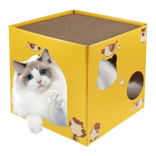 Cat Cardboard House with Scratch Pads Corrugated Cardboard Bed Cat Box Cats Bed for Cat Small Animals Bunny Indoor