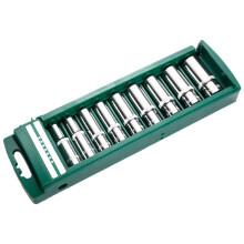 9 Pieces Of 3/8Inch External Socket Long Hexagon Head Sleeve Combined