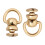2Pieces D Rings Studs Rivets for Leather Bag-Direct gold color 1
