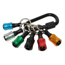 6PC Keychain Connecting Rod Set 1/4 Inch Hex Handle Screwdriver Bit Br