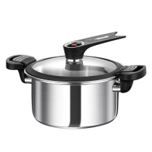 Stainless Steel Pressure Cooker 3.5L 5Layer Small Pot with Lid Handle for Fast Stew Cooking