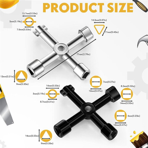 Faucet Triangle Key Wrench Multifunction 4 Ways Universal Hand Tools 2