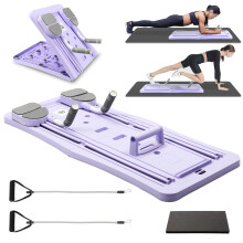 Pilates Board, 4in1 Reformer with Counter, Ab Training, SweatResistant Grip, Purple