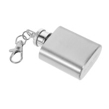 1oz Stainless Steel Pocket Hip Flask Keychain Leakproof Travel Bottle for Outdoor Adventures