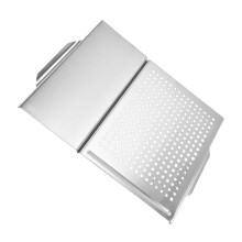 Stainless Steel Grill Plate with Double Handles, Polished Square Barbecue Tray for Outdoor Cooking