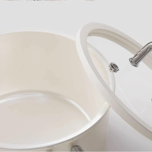 NonStick Milk Pan with Lid, Iron Ceramic Coating, Ergonomic Handle for Boiling and Heating 2