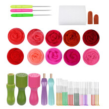 Needle Felting Supplies with Felting-Red series 10 colors
