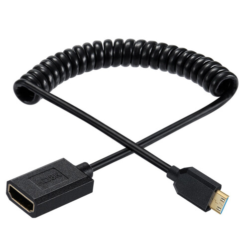 Mini caméra vidéo enroulée Flexible de 120cm, câble-Tête droite
