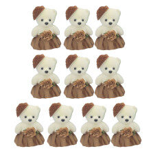 Pack of 10 Foam Bear Bouquet Gift Set Soft Foam-Light Coffee