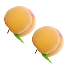 2pcs Artificial Peach Fruit Realistic Faux Fruits-Yellow peach