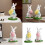 Easters Bunnies Holding Eggs Figurine with Lawn Base-Style A 3