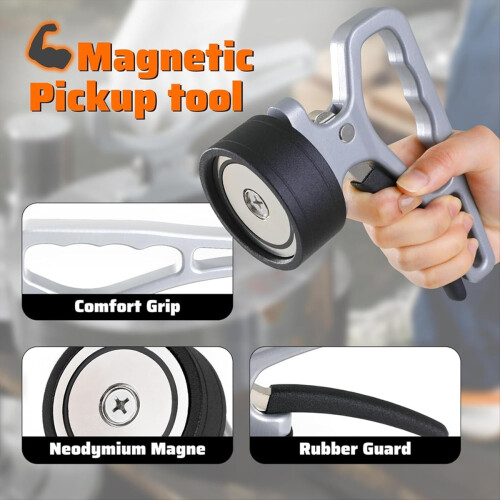 Magnetic Pickup Tool,Stainless Steel Lifting Magnet Sweeper,for Weldin 2