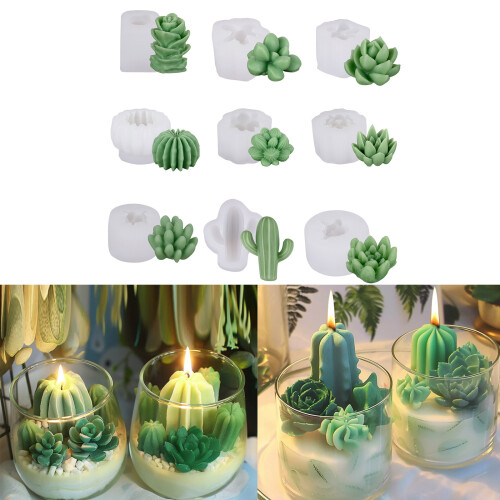 9/10pcs 3D Succulent Silicone Molds for Artistic-Nine piece set 1