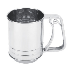 Tamizador de harina de fácil uso, de acero inoxidable para un procesamiento rápido, con malla de doble capa, herramienta de cocina fácil de
