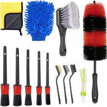 Conjunto Ultra Detail, Microfibra Chenille para Limpeza Delicada, Cerdas Sintéticas Semirrígidas para Esfregar com Segurança, Uso Multiuso para