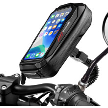 Supporto per telefono da bici impermeabile, supporto per cellulare da moto con touchscreen sensibile e parasole, supporto stabile per una guida