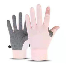 Guantes de protección solar de dedos completos para mujer, guantes con protección UV, compatibles con pantallas táctiles, antideslizantes,