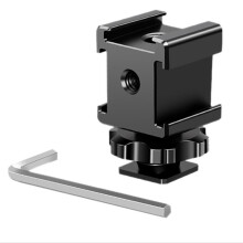 Cold Hot Shoe Extension Bracket Mount with Triple for Video Cameras or