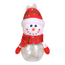 Boîtes de rangement de Noël en tissu et en plastique, bocaux à bonbons de Noël, décorations de Noël poinsettia pailletées, bouteilles