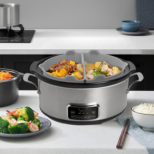 Pot Divider for Slow Cooker  Silicone Liner Divider for 68 QT Easy Clean 1