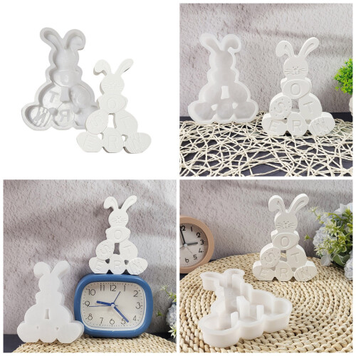 Stapeleier-Hasen-Statuen-Silikonformen für die 2