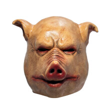 Handgefertigte, von der Talavera-Kunst inspirierte Schweinemaske für Halloween-Kostümpartys, Cosplay-Requisiten, Halbgesichtsmaske aus Latex mit